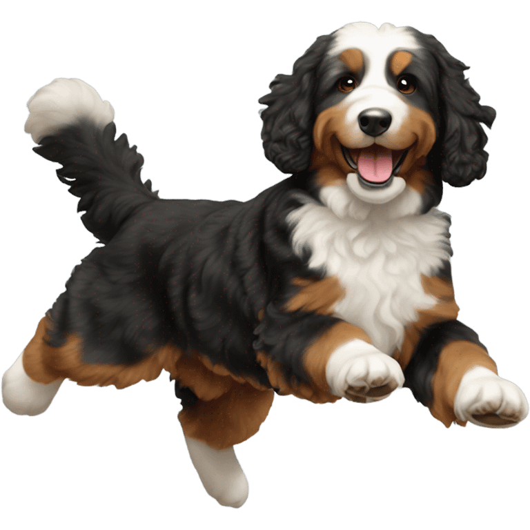 Bernedoodle flying emoji