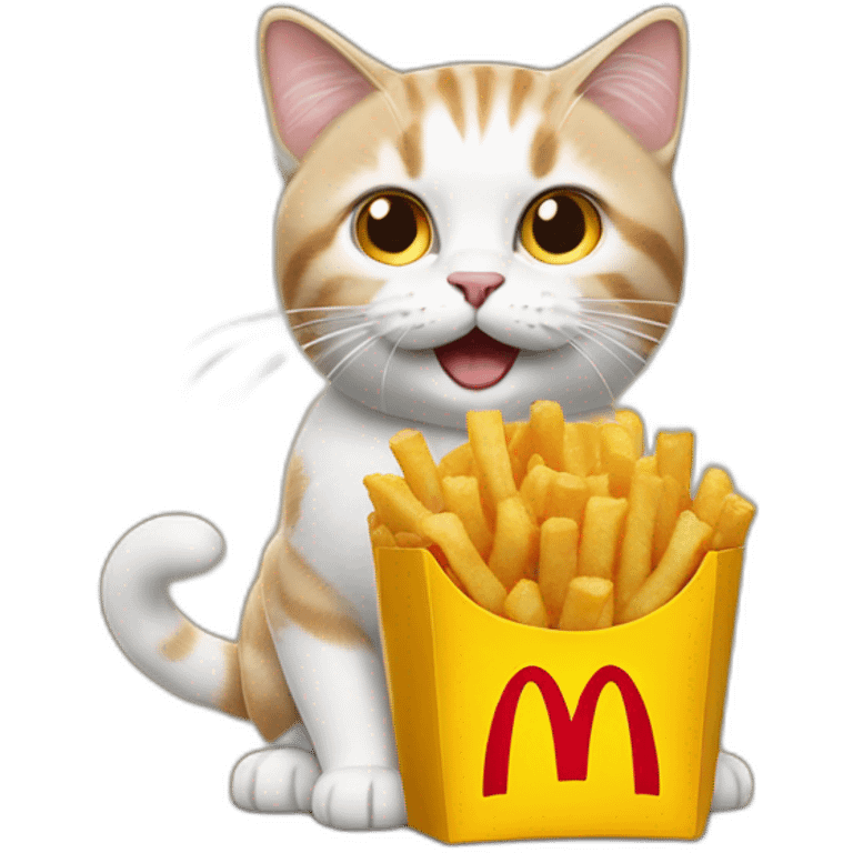 CAT WITH MCDONALDS FOOD emoji