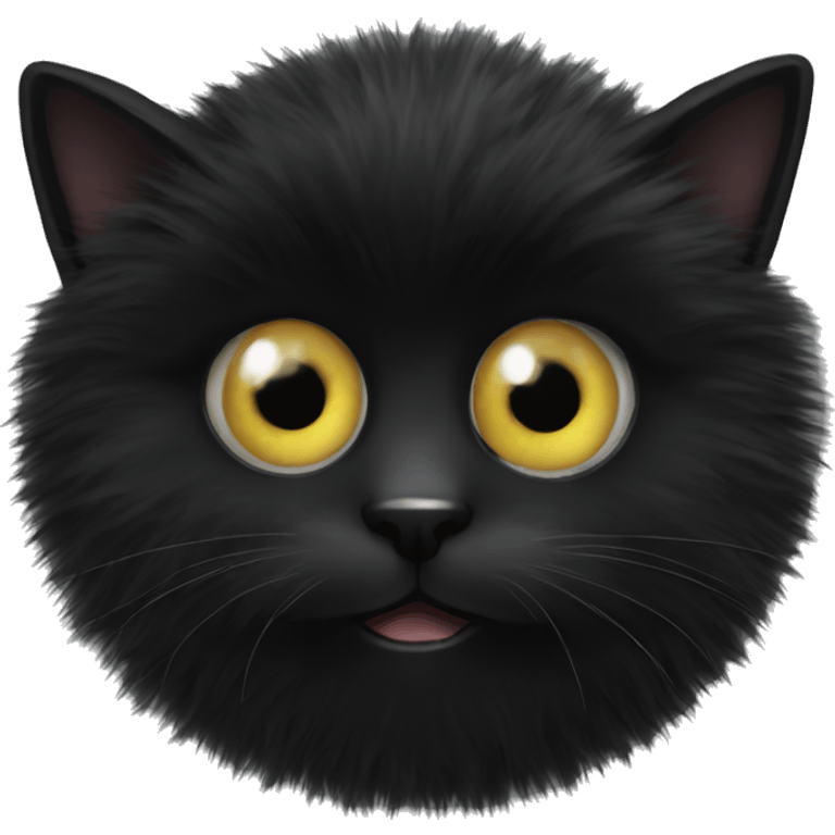 Furball black cat fur ball eyeball  emoji