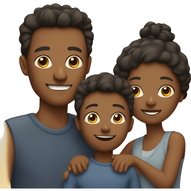 Family with mom and dad with twin boys emoji