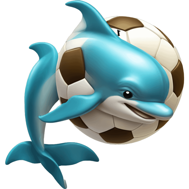 Dolphin kicking a soccer ball emoji