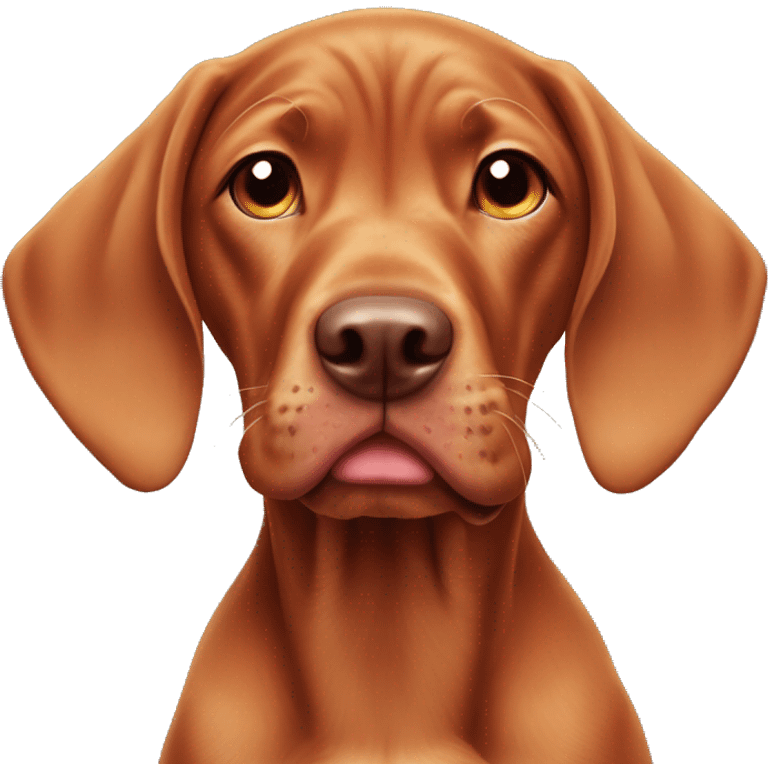 Vizsla biting it’s cheeks cute emoji