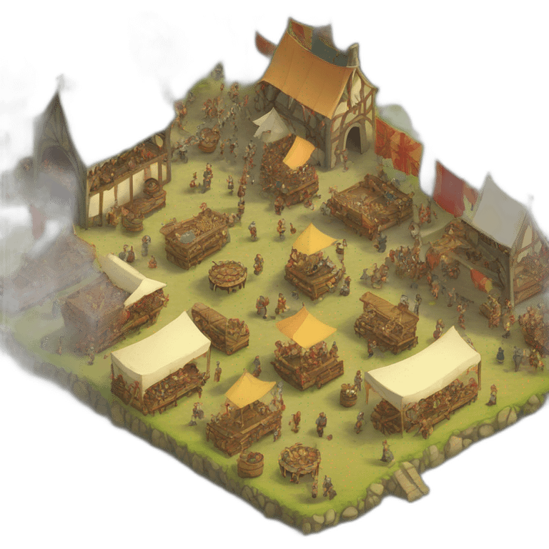 medieval fair, isometric view emoji