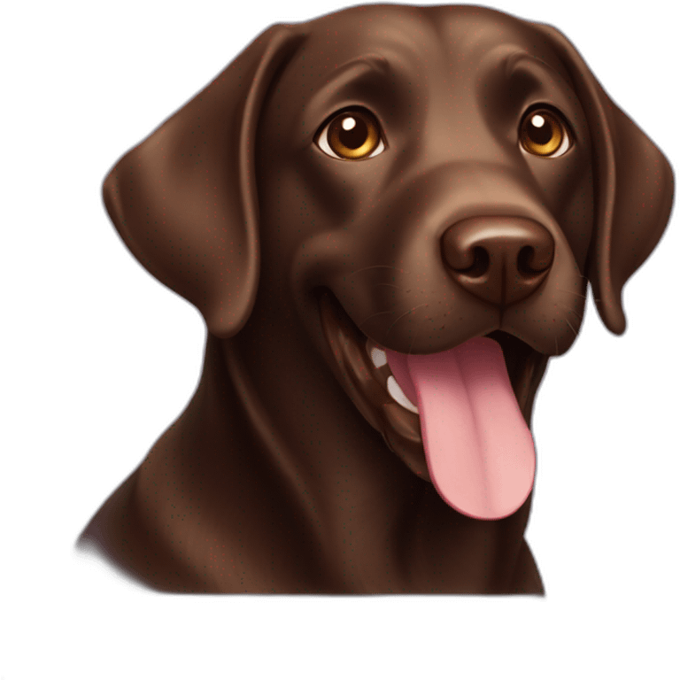 Happy chocolate labrador emoji