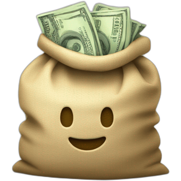 Una rata con una bolsa de dinero en la espalda  emoji