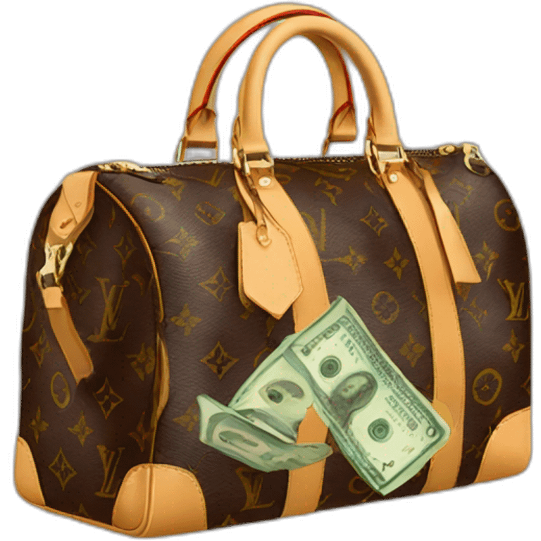 Louis Vuitton With Dollars Inside emoji