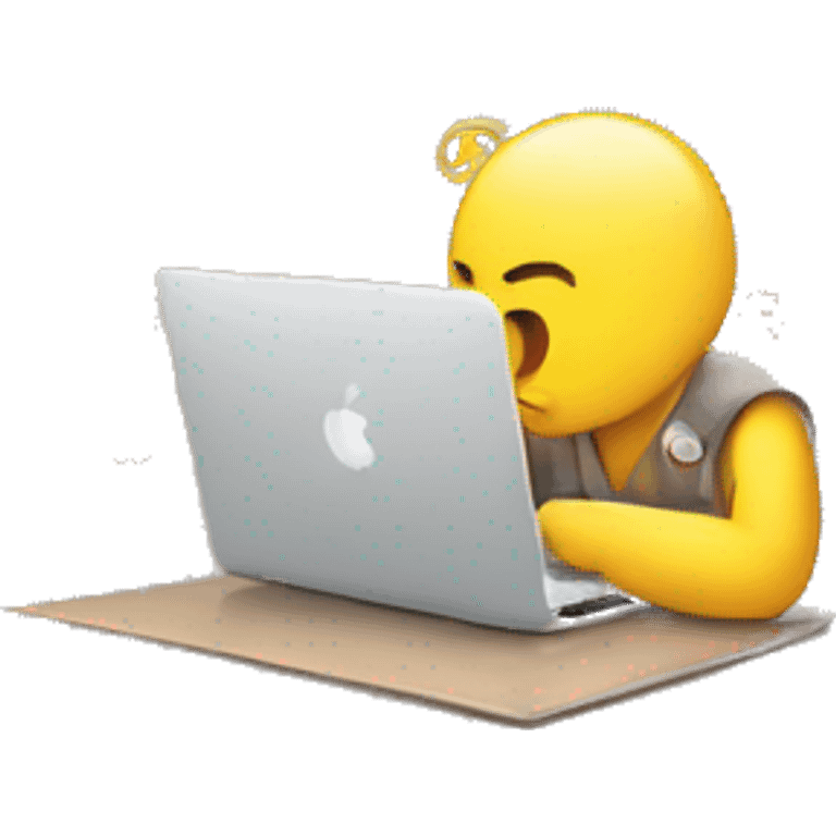 person coding on mac book emoji