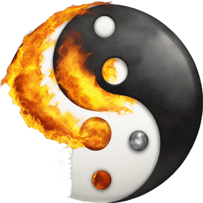 Yin yang half fire half earth sign emoji