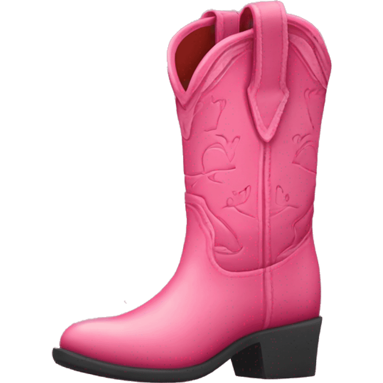 Pink santiag boot originally with red pattern and pink cat emoji