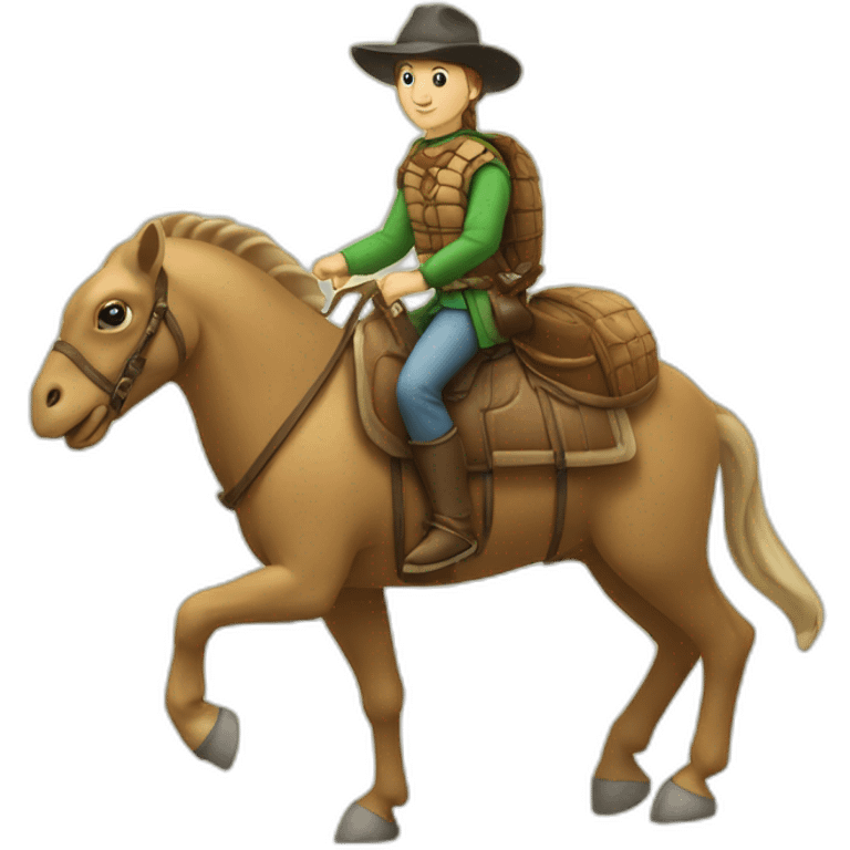 Tortue sur un  cheval emoji