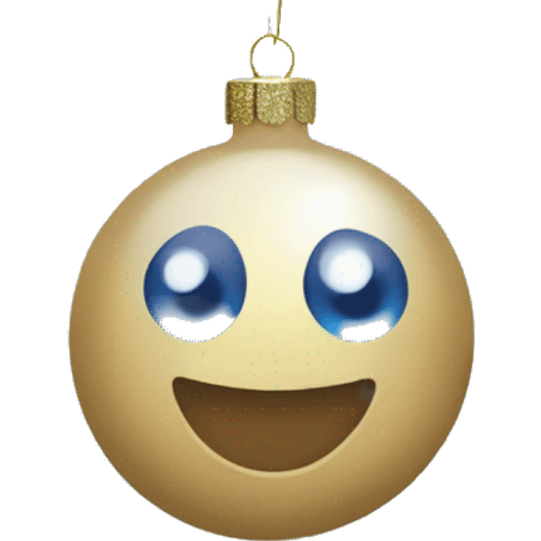 Blue and white polka dot Christmas ornament emoji