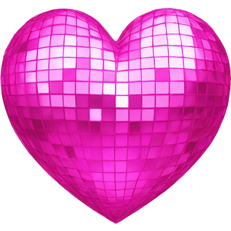 Pink disco ball heart emoji