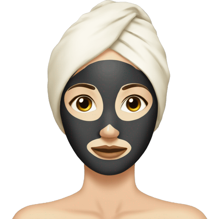 Lady with face mask spa beauty full face relaxing emoji