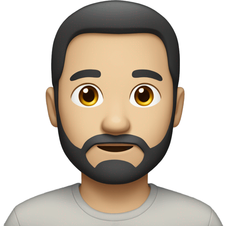 white asian looking man with dark brown hair and some beard, dressed in smart casual emoji