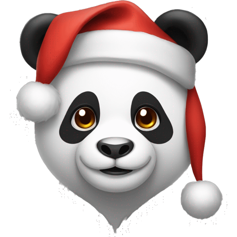 Panda wearing Santa hat emoji