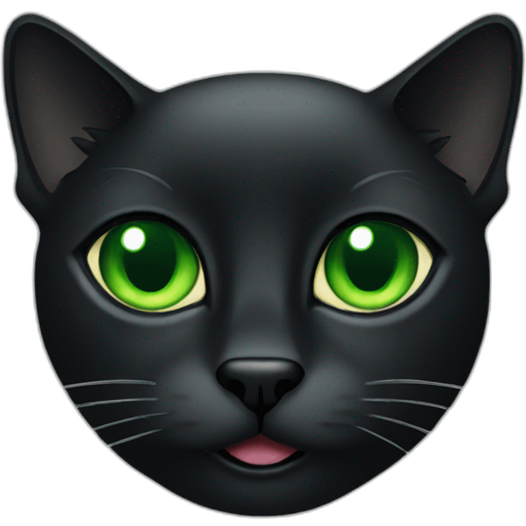 Black cat with green eyes emoji