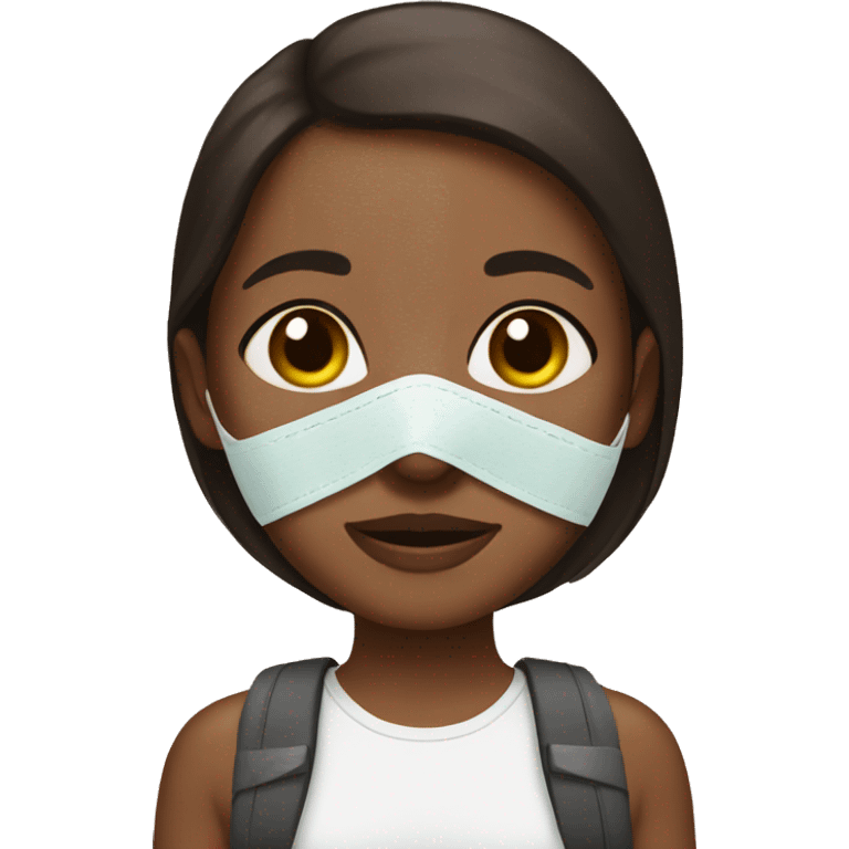 brown skin girl with a face mask emoji