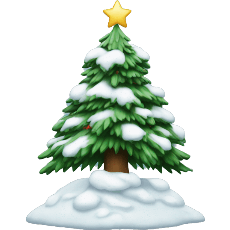 Snow on Christmas tree emoji