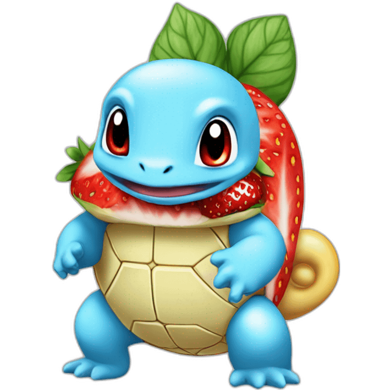 Squirtle as a strawberry  emoji