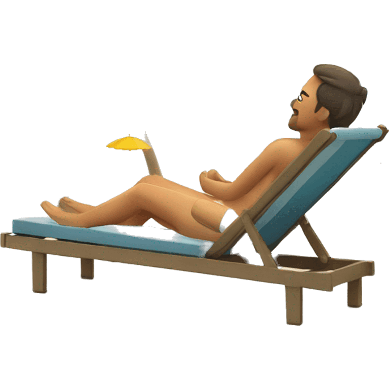 relax on a sun lounger emoji