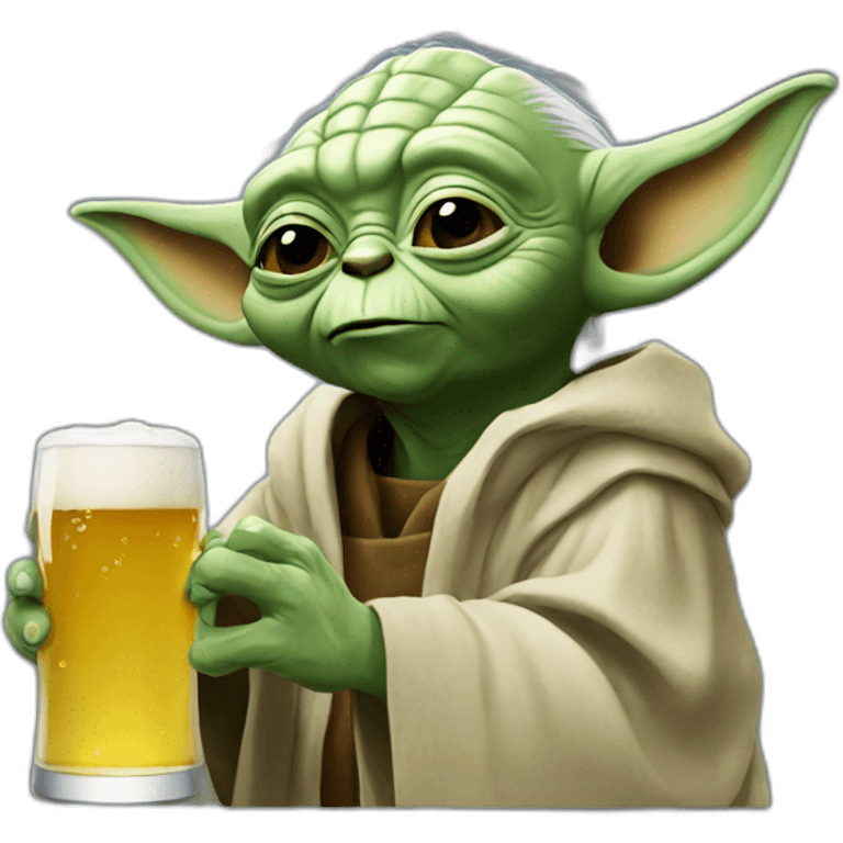 Yoda drinking beer  emoji