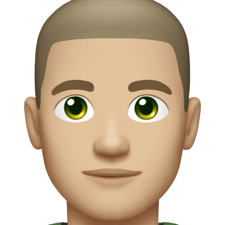 michael scofield with green eyes and white one emoji