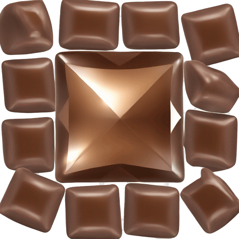 Realistic isolated shiny sparkling rectangle Chocolate Diamond. emoji