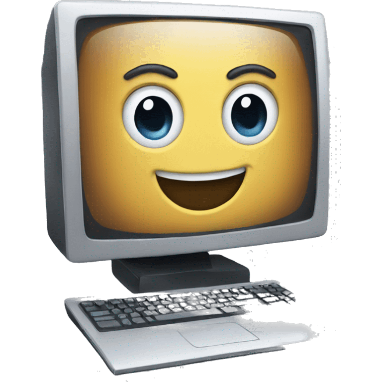 A happy computer emoji