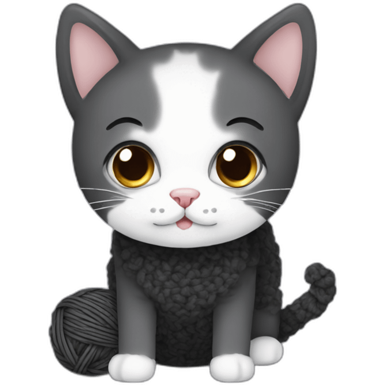 dark-gray-and-white-cat-with-black-poodle-knitting emoji