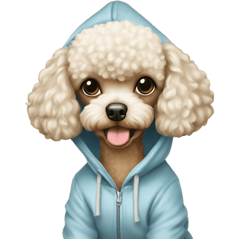 Toy poodle with hoodie emoji