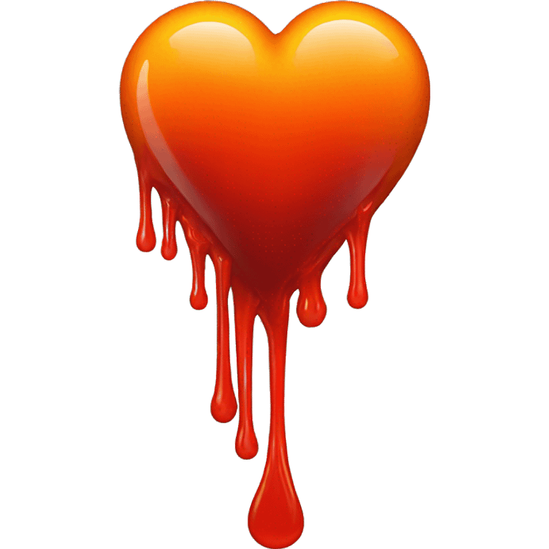 dripping bleeding red heart glowing red orange warmth emoji