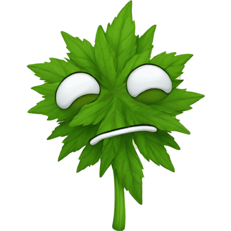 weed with a face emoji