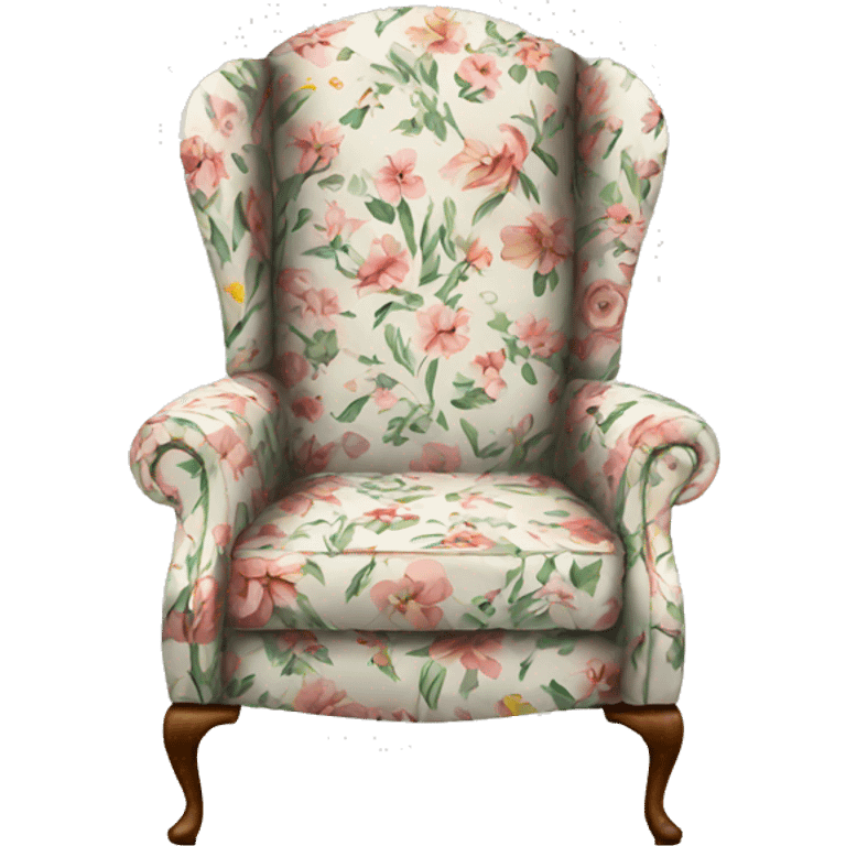 Floral printed wingback chair  emoji