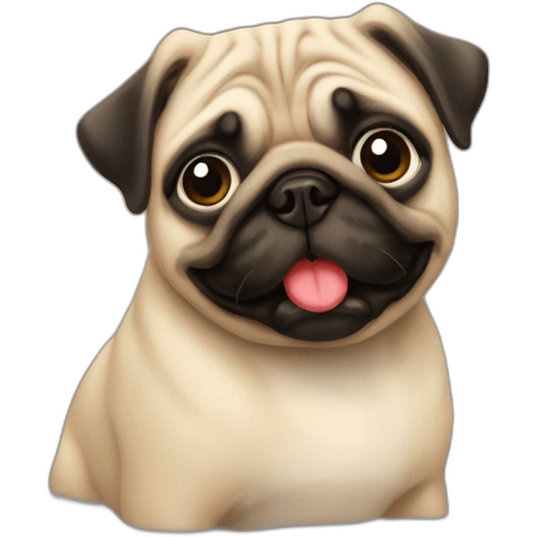 Pug kissing emoji