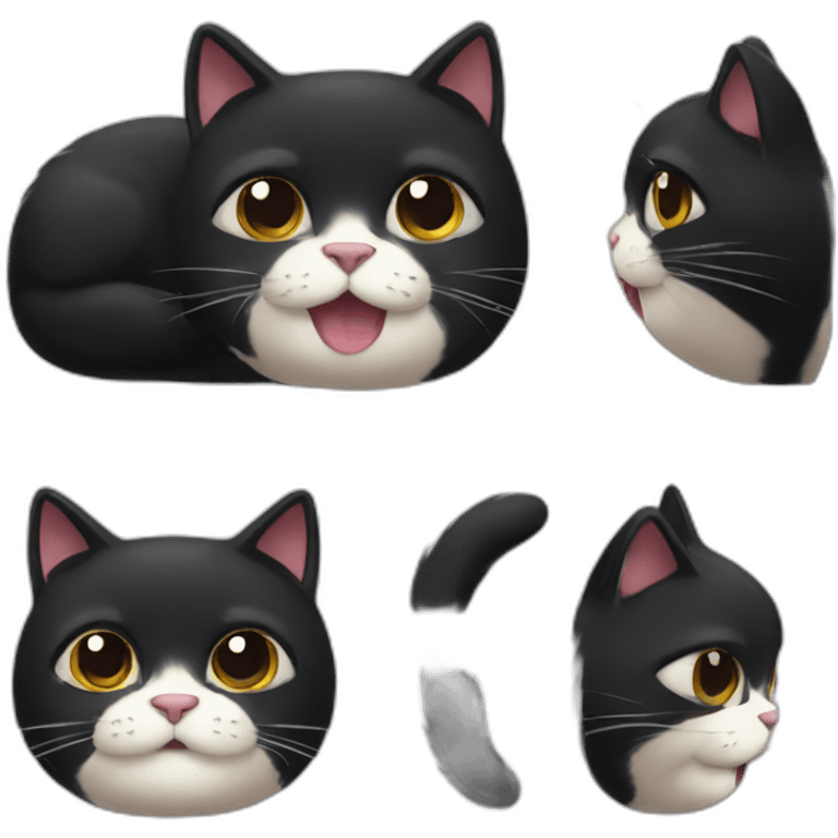 chubby black cat emoji