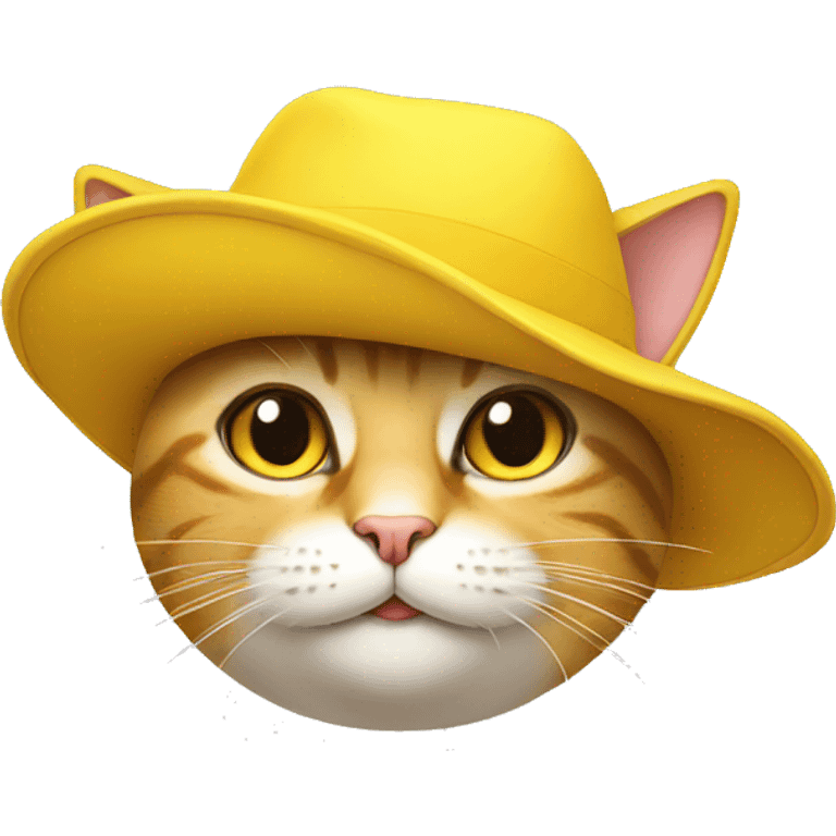 funny cat in a yellow hat emoji