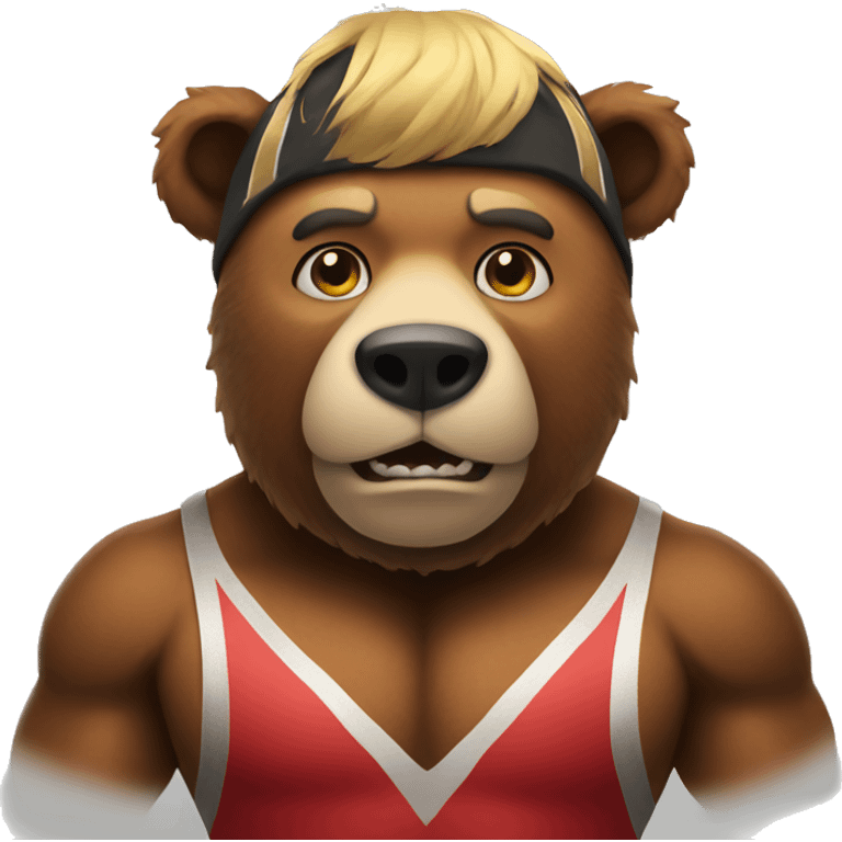 Bear dressed as a wrestler  emoji