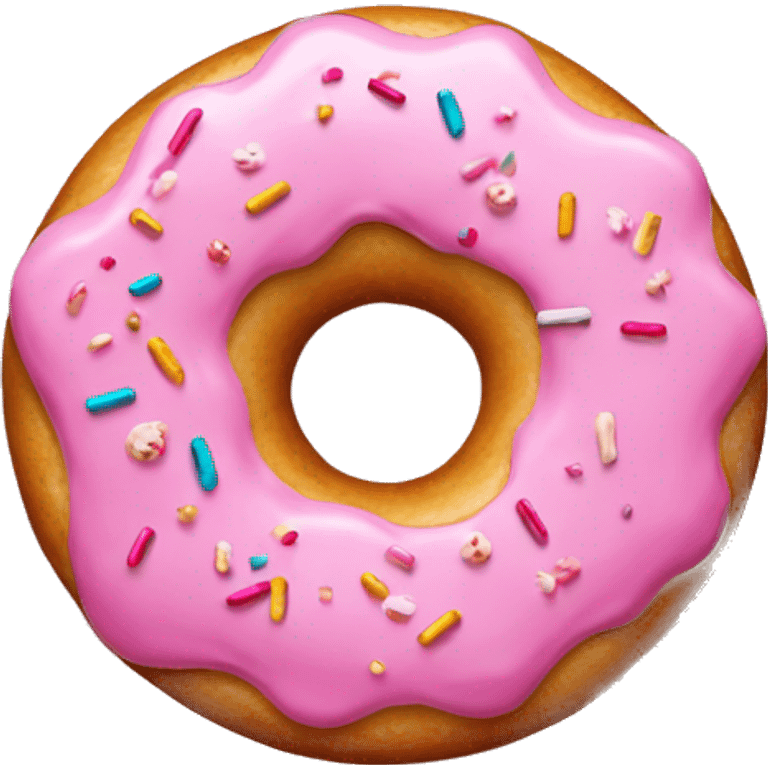 Donut with pink frosting and sprinkles  emoji