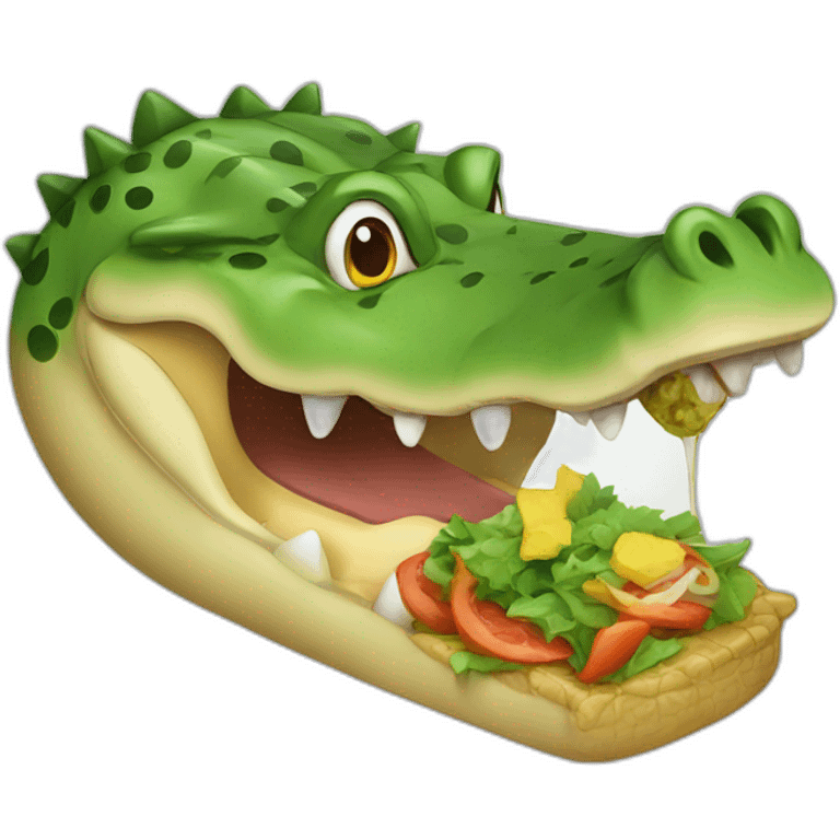 crocodile eating lunch emoji