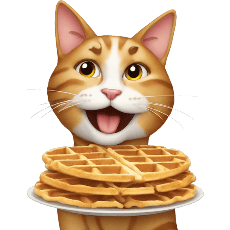 cat eating waffles emoji