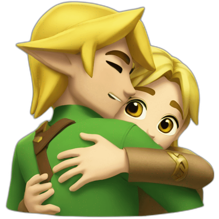 Zelda hugs Link emoji