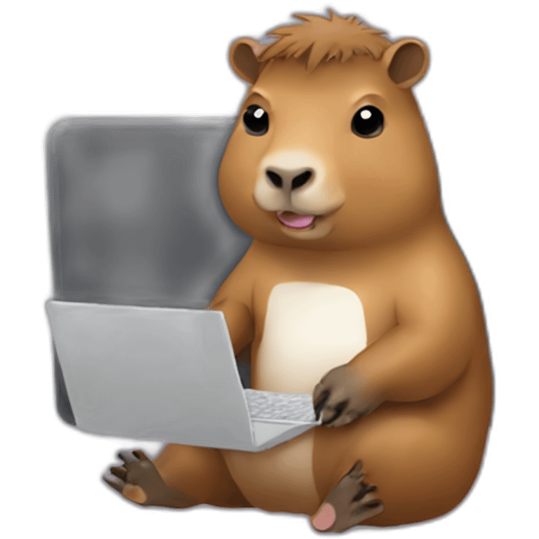 developer Capybara working on laptop emoji