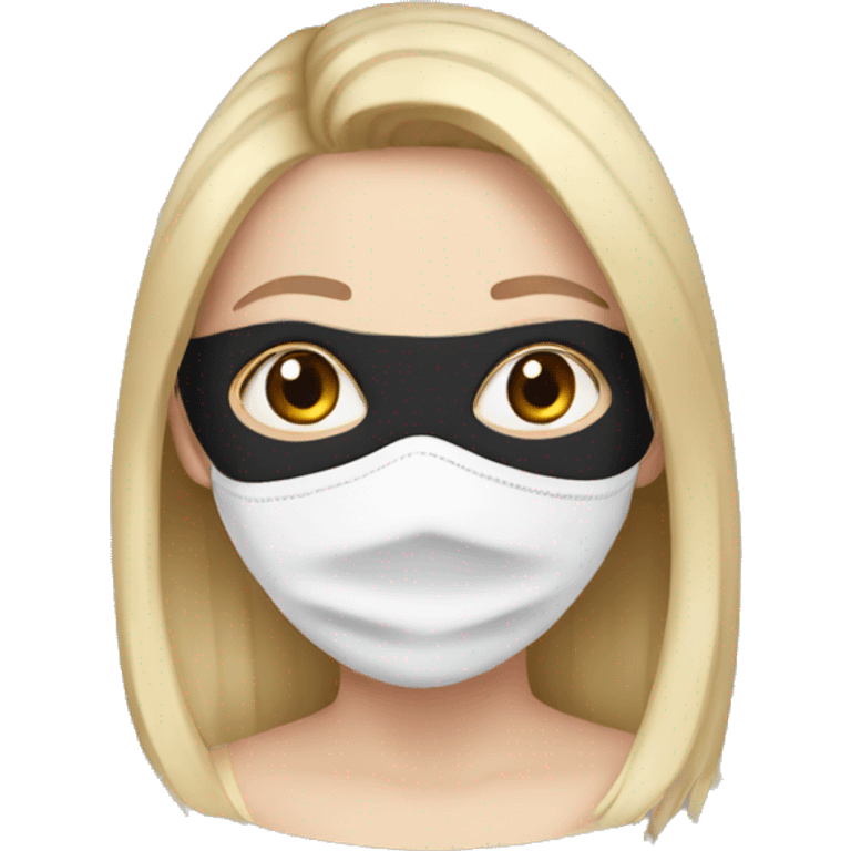 white girl wearing mask emoji