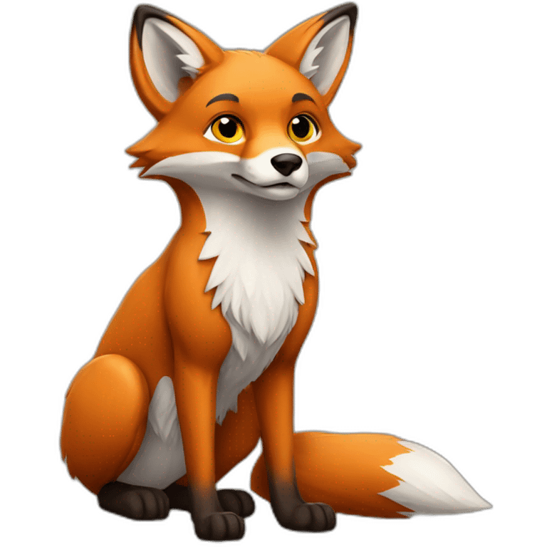 anthropopathic fox, full body emoji