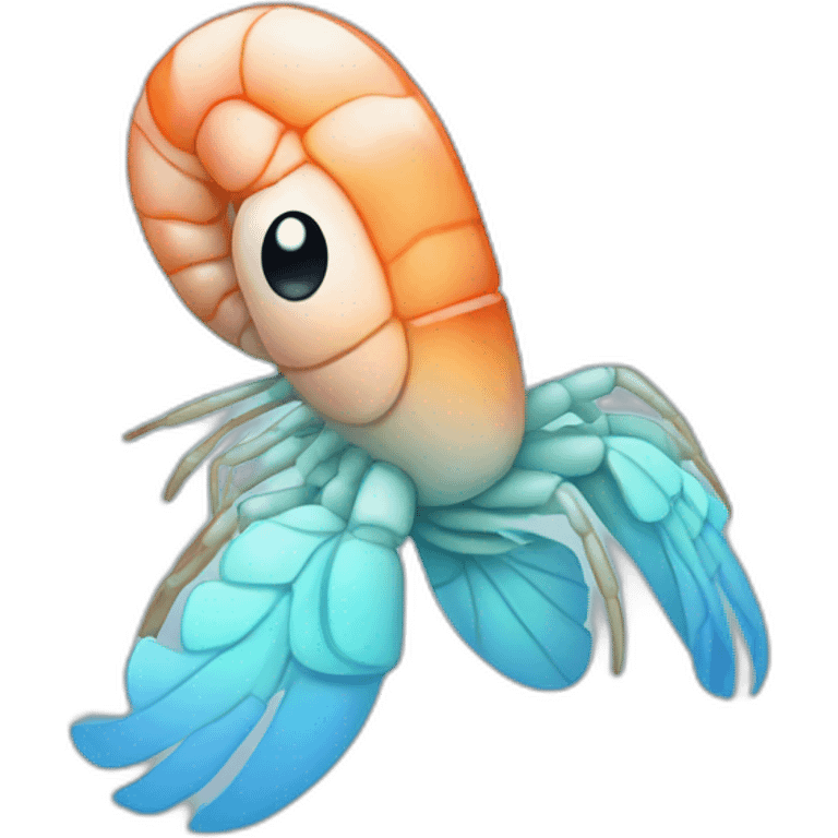 shrimp that is colored light blue emoji