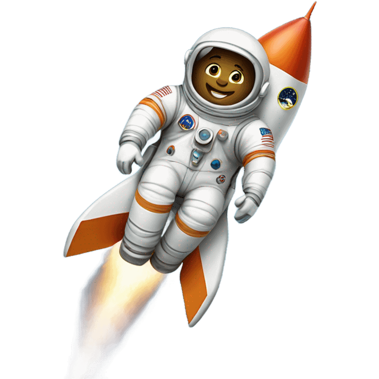 Astronaut riding on rocket ship  emoji