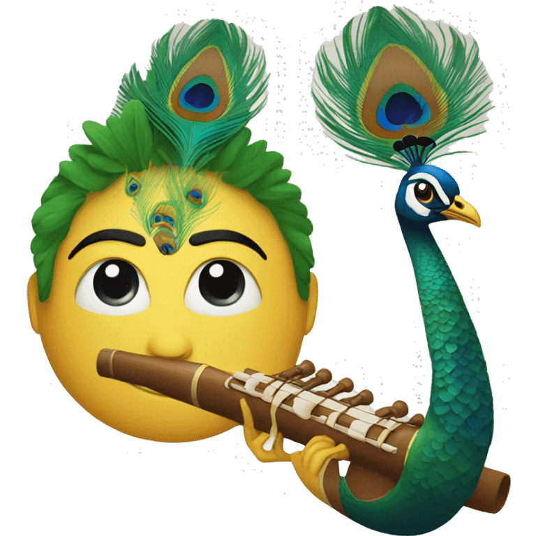 Bansuri with peacock  emoji