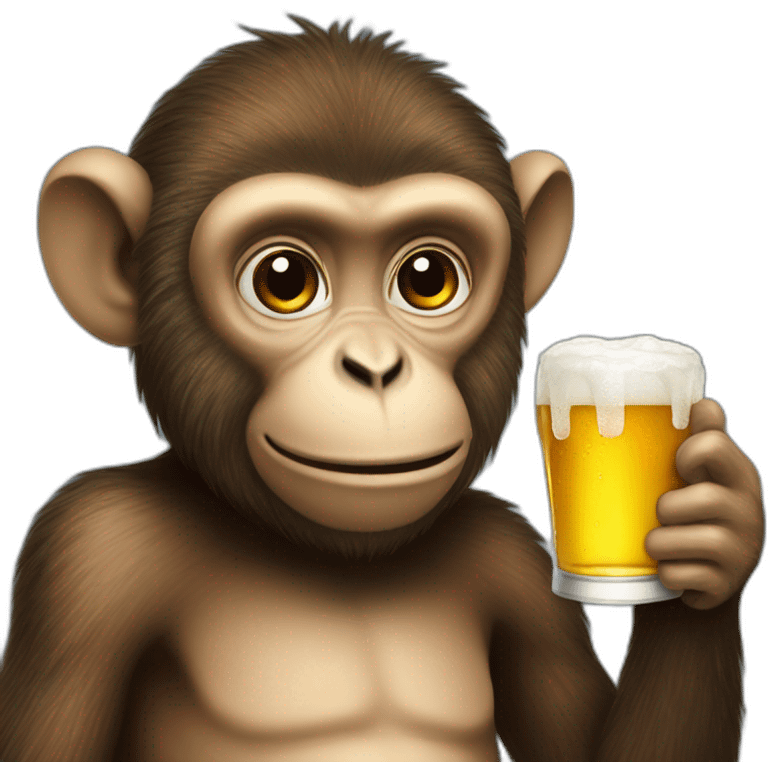 Monkey drinks beer emoji