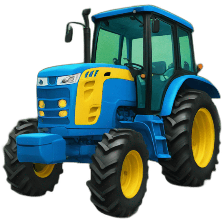 Tracteur bleu emoji