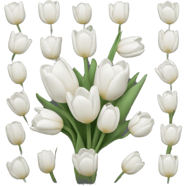 Tulip white bouquet  emoji